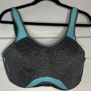 Freya Active Gray and Aqua Underwire Sports Bra 38J US/38 GG UK